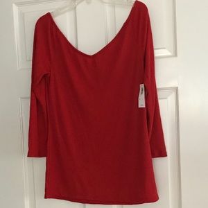 Casual Double V Ribbed Tee